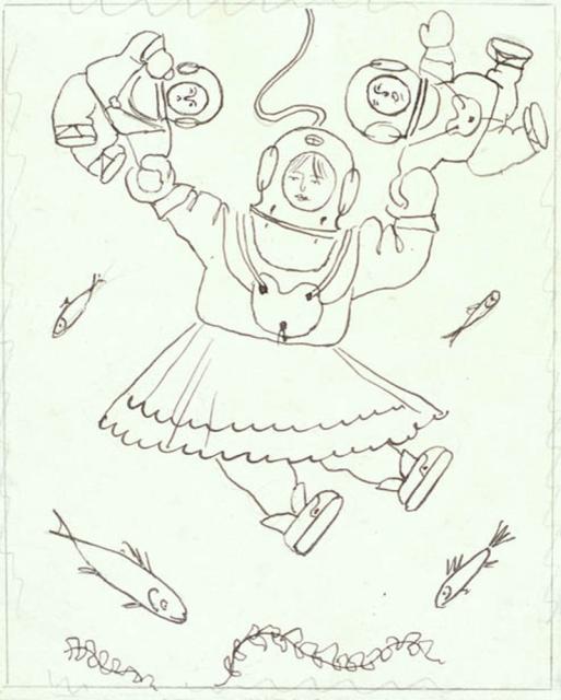 Самохвалов А.Н. Женщина-водолаз. Иллюстрация. Конец 1920-х Самохвалов А.Н. Женщина-водолаз. Иллюстрация. Конец 1920-х